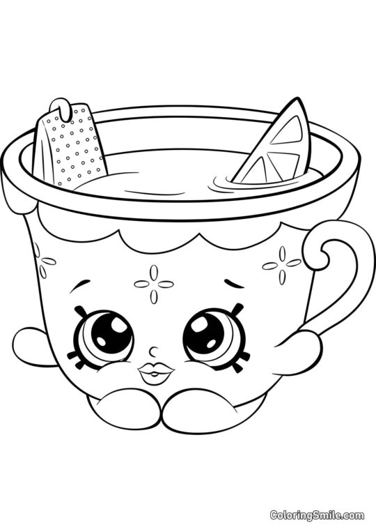 Shopkins Tè Miele e Limone - Pagina da Colorare