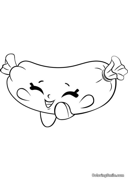 Shopkins Salsiccia Sibilante - Pagina da Colorare