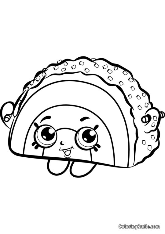 Shopkins Torta Arcobaleno - Pagina da Colorare