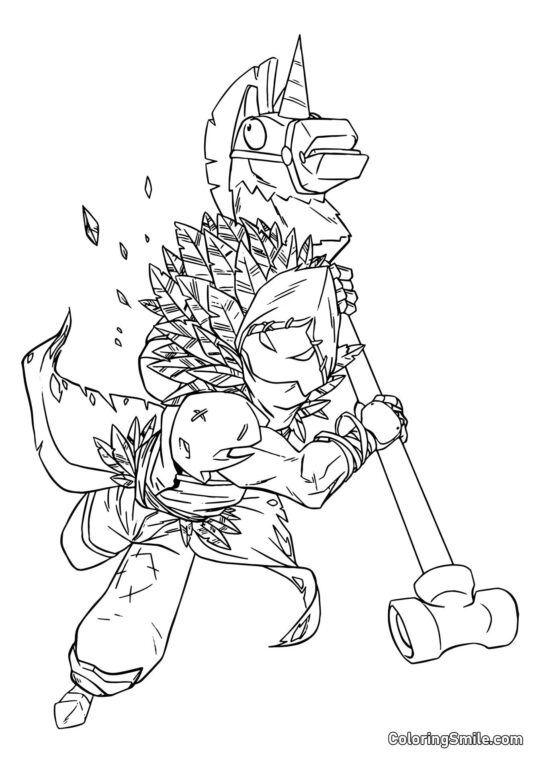 Fortnite Corvo con Piccone Fortnite Corvo con Piccone - Pagina da Colorare