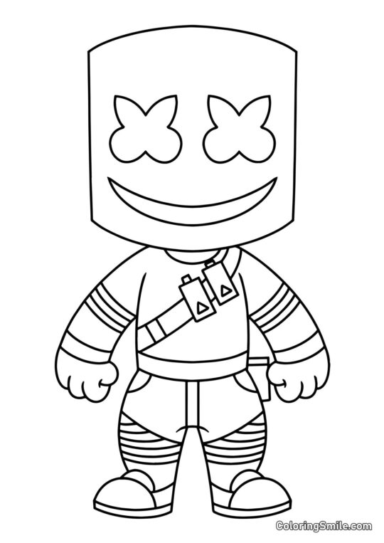 Fortnite Chibi Marshmello Fortnite Chibi Marshmello - Pagina da Colorare
