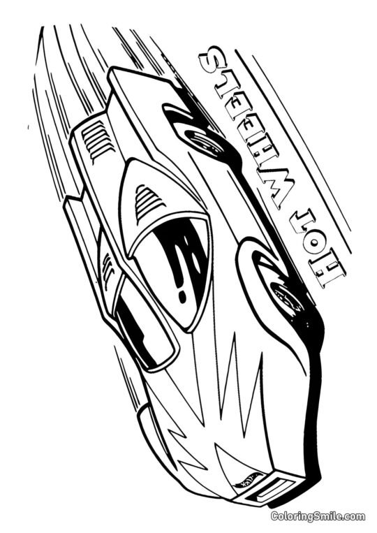 Hot Wheels sulla Pista da Corsa - Pagina da Colorare