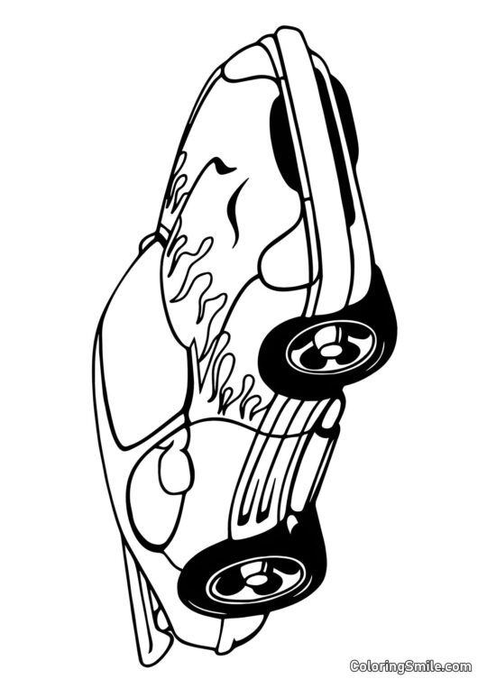 Hot Wheels Semplice - Pagina da Colorare