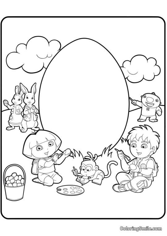 Dora l’esploratrice e Pasqua Dora l’esploratrice e Pasqua - Pagina da Colorare