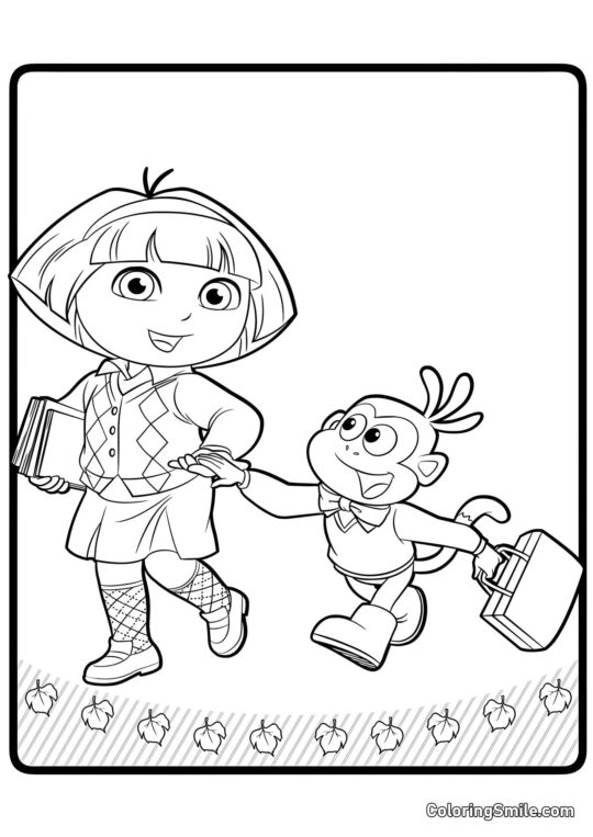 Dora l’esploratrice va a scuola Dora l’esploratrice va a scuola - Pagina da Colorare