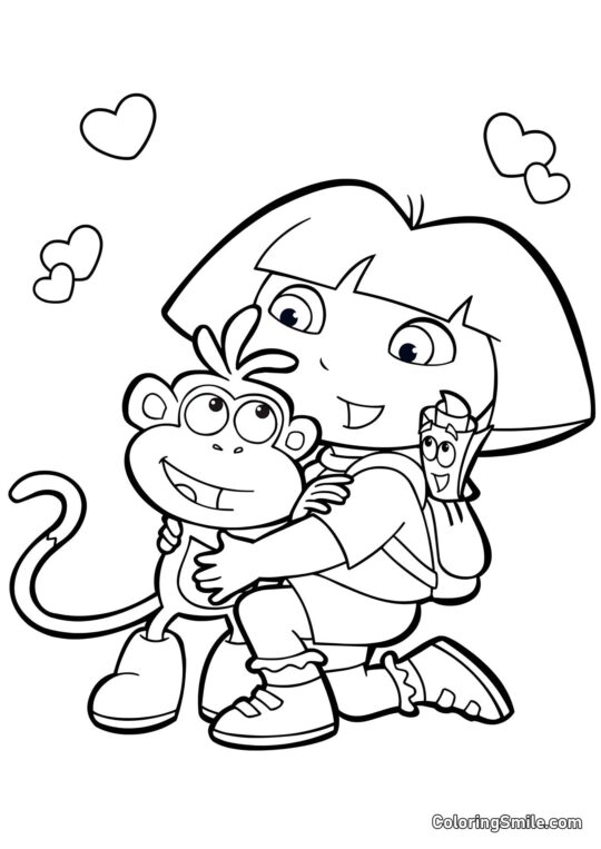 Dora Marques, Zaino e Boots Dora Marques, Zaino e Boots - Pagina da Colorare