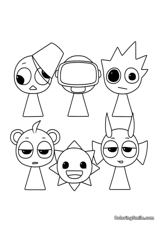 Mister Sole con Amici Mister Sole con Amici - Pagina da Colorare