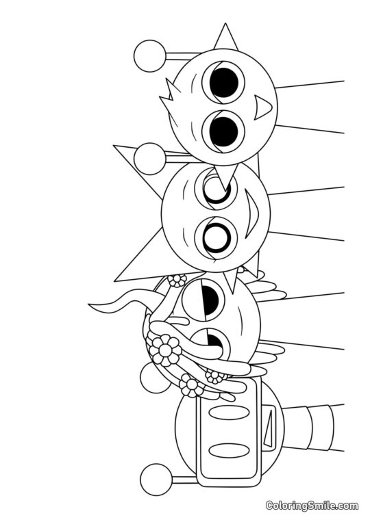 Sprunki Merry Bot, Vineria, Venda e Simon Sprunki Merry Bot, Vineria, Venda e Simon - Pagina da Colorare