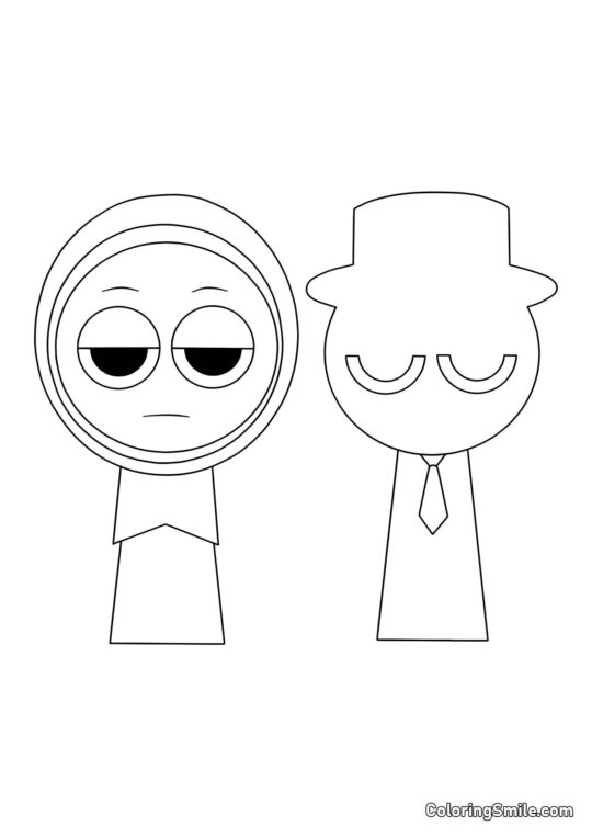 Sprunki Jevin e Nero Sprunki Jevin e Nero - Pagina da Colorare