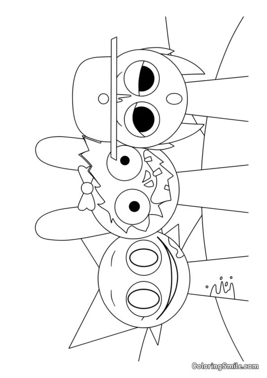 Horror Sprunki Venda, Pinky e Tanner Horror Sprunki Venda, Pinky e Tanner - Pagina da Colorare