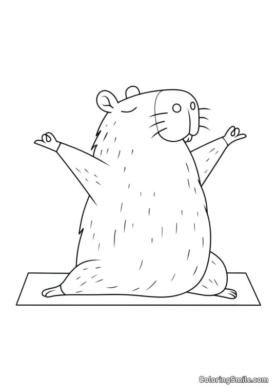 Capibara yoga - Pagina da Colorare