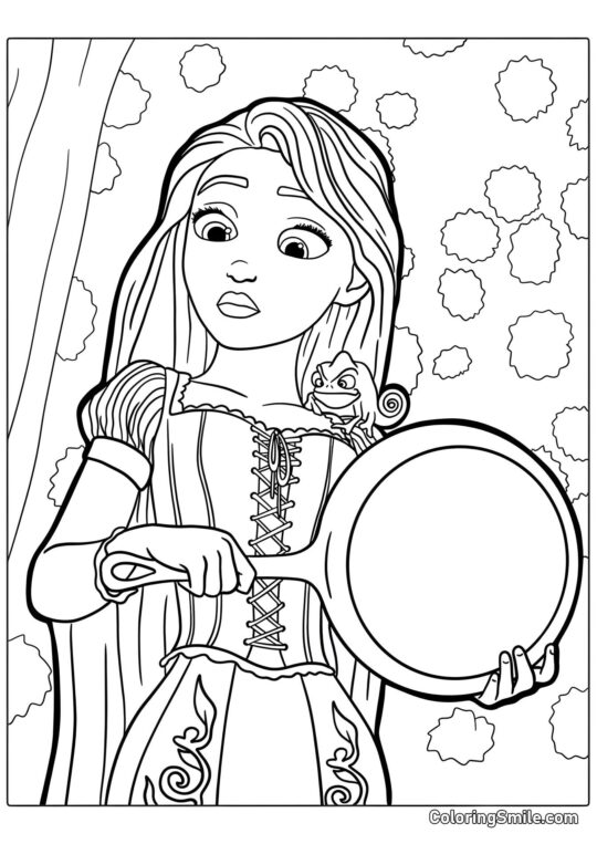 Rapunzel con la padella Rapunzel con la padella - Pagina da Colorare
