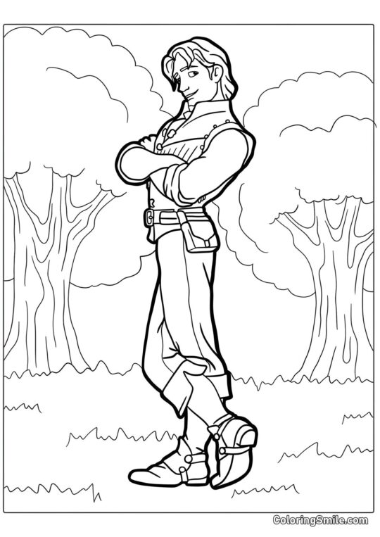 Eugene in attesa di Rapunzel Eugene in attesa di Rapunzel - Pagina da Colorare