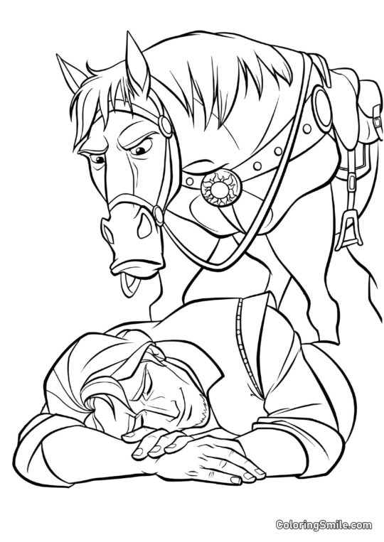 Cavallo Maximus trova Flynn Cavallo Maximus trova Flynn - Pagina da Colorare