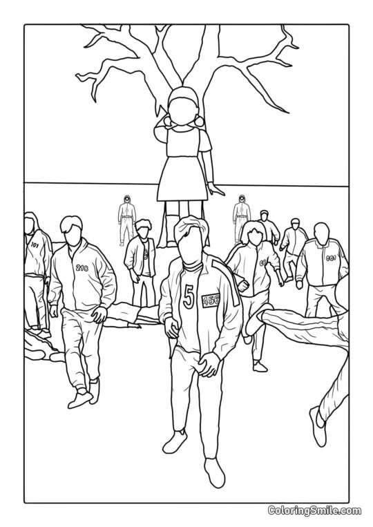 Semaforo (Primo Squid Game) - Pagina da Colorare