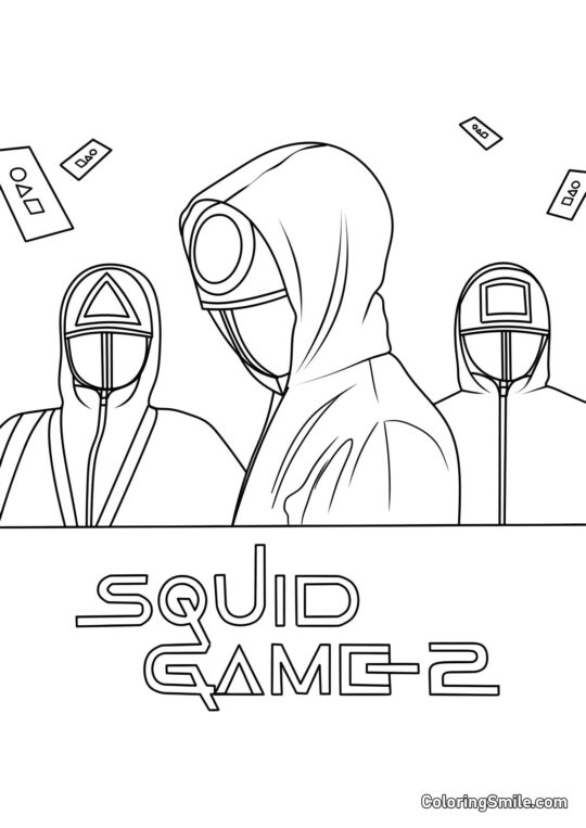 Servizio di Sicurezza di Squid Game 2 - Pagina da Colorare