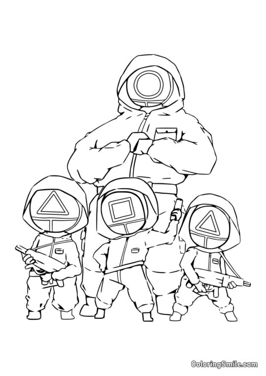 Lavoratori di Squid Game - Pagina da Colorare