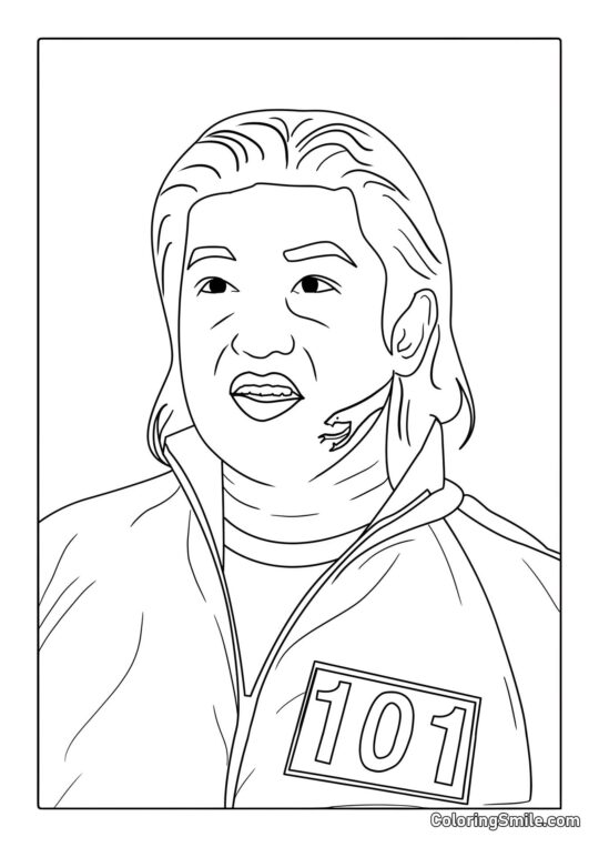 Giocatore 101 di Squid Game - Pagina da Colorare