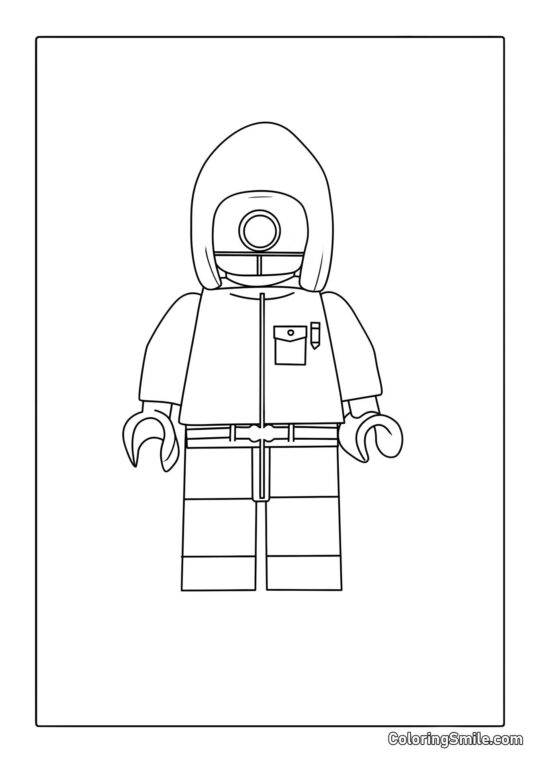 Guardia di Squid Game in stile Lego - Pagina da Colorare