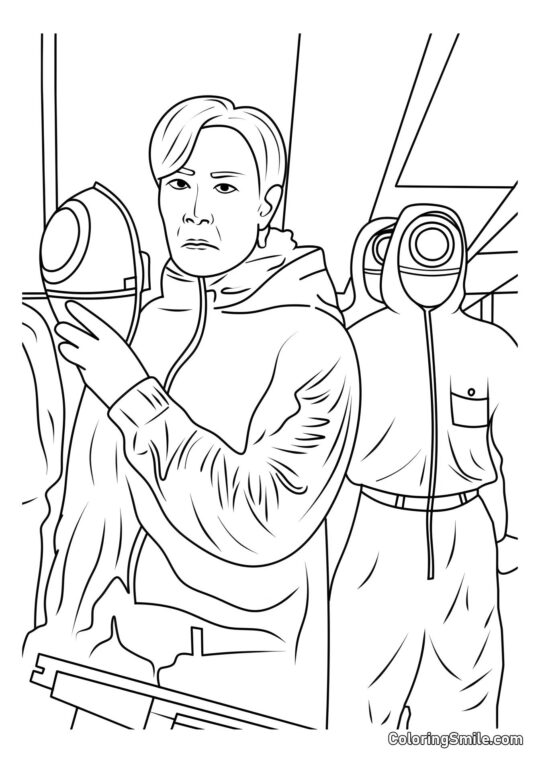 Son Gi-Hun di Squid Game 2 - Pagina da Colorare