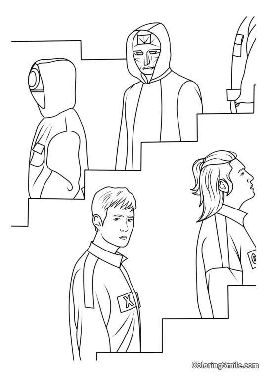 Eroi di Squid Game 2 - Pagina da Colorare