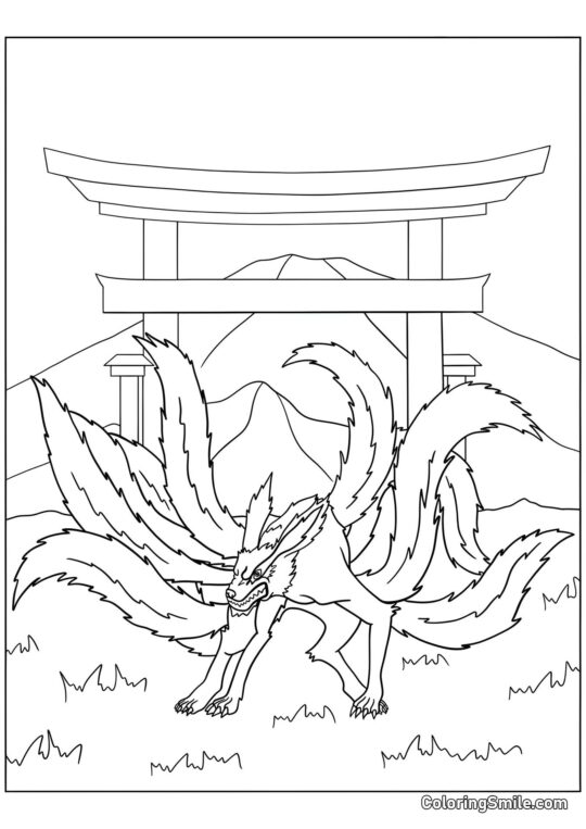 Kurama con Nove Code - Pagina da Colorare