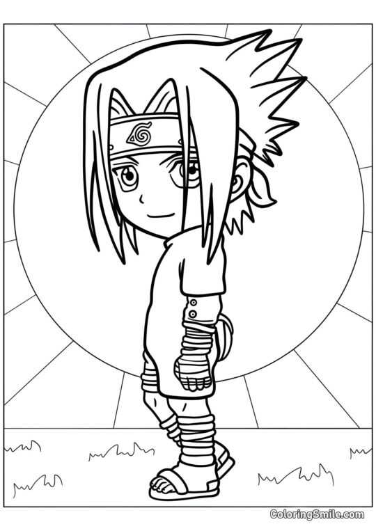 Chibi Sasuke - Pagina da Colorare