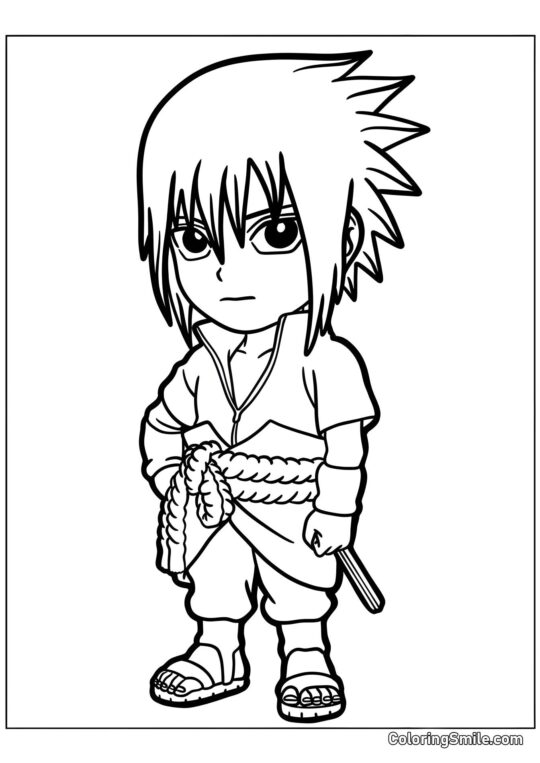Kawaii Uchiha Sasuke - Pagina da Colorare