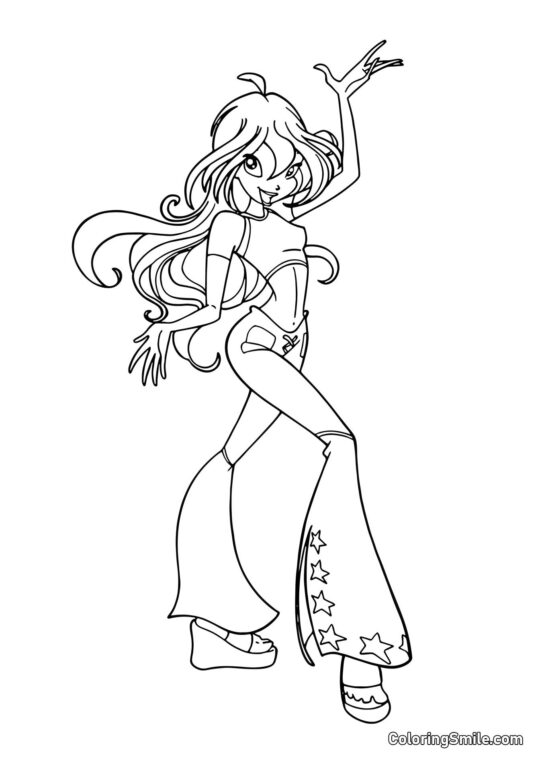 Bloom nei Suoi Jeans Preferiti - Pagina da Colorare