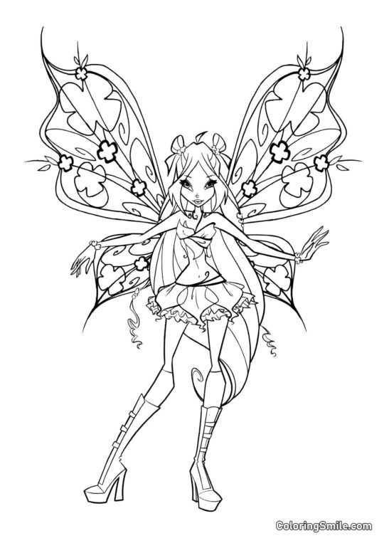 La Bella Fata Flora - Pagina da Colorare