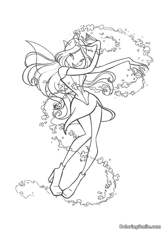 Fata Magica Flora - Pagina da Colorare