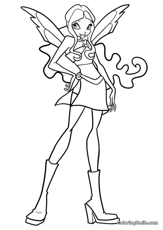 Layla si Prepara per una Festa - Pagina da Colorare