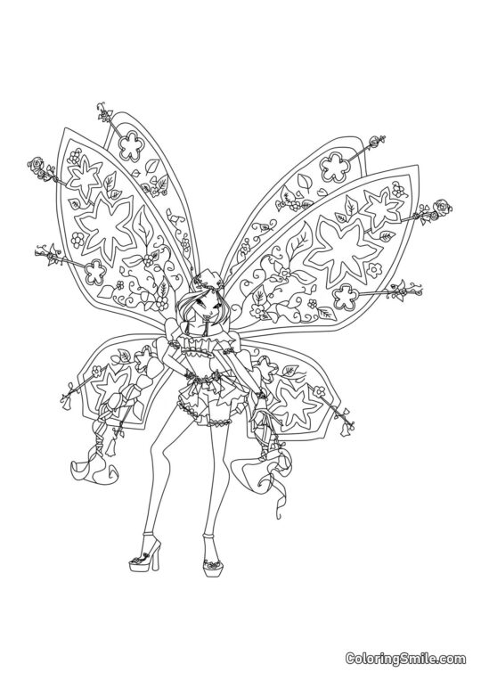 Winx Flora Flyrix - Pagina da Colorare