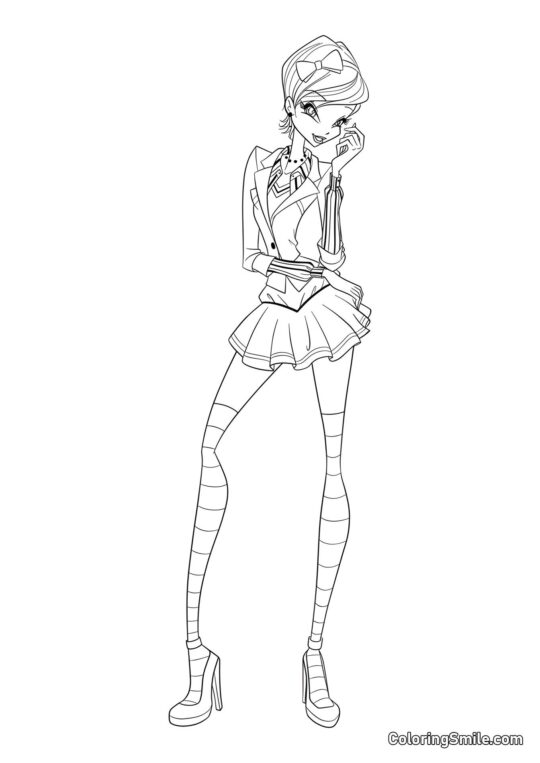Winx Tecna Bon Ton - Pagina da Colorare