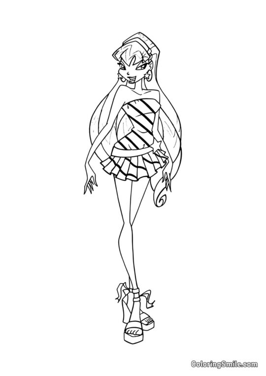 Stella in un Vestito Piccolo - Pagina da Colorare