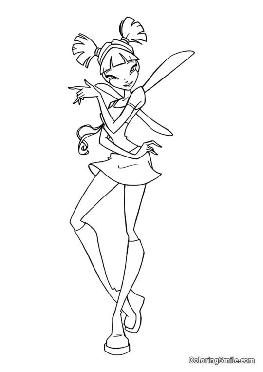 Musa Si Trasforma in una Fata - Pagina da Colorare