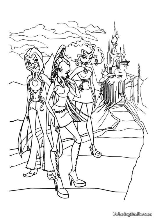 Streghe Trix - Pagina da Colorare