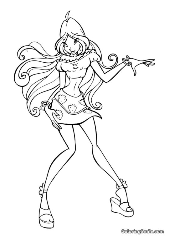 Flora e Fragole - Pagina da Colorare