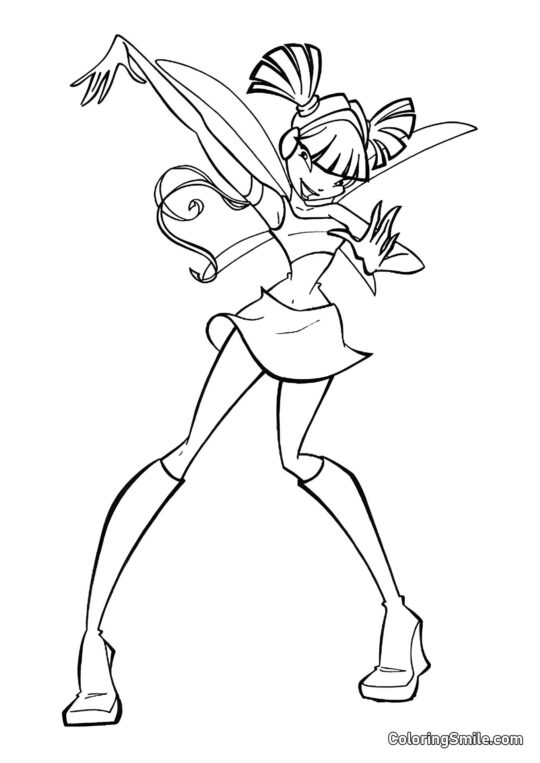 Musa si Prepara per Ballare - Pagina da Colorare