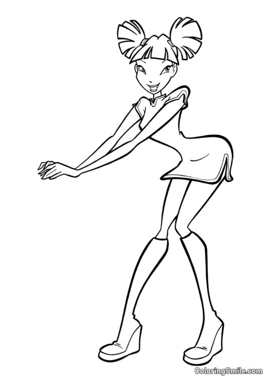 Il Nuovo Vestito di Musa - Pagina da Colorare