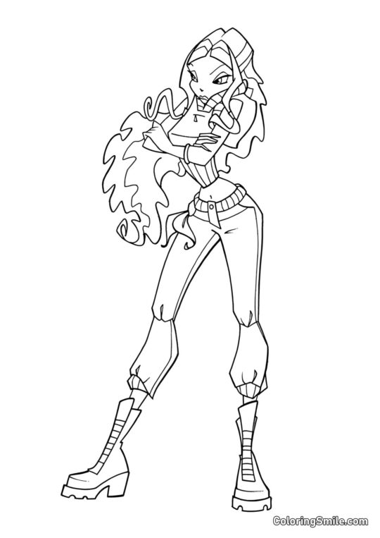 Layla Imbronciata - Pagina da Colorare