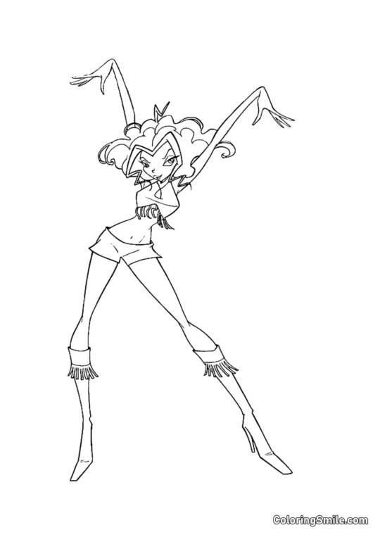 Strega Trix Stormy - Pagina da Colorare
