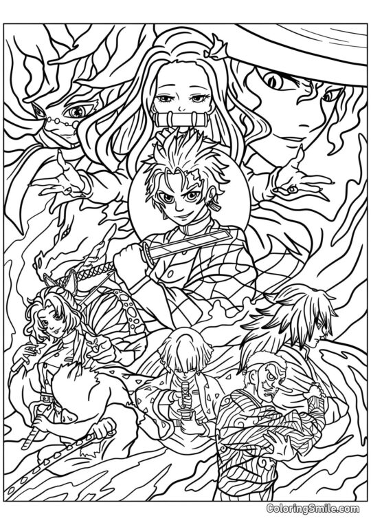 Demon Slayers - Pagina da Colorare