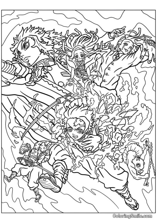 Demon Slayer Kimetsu no Yaiba - Pagina da Colorare