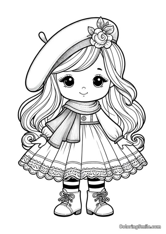 Bambola Francese Bambola Francese - Pagina da Colorare