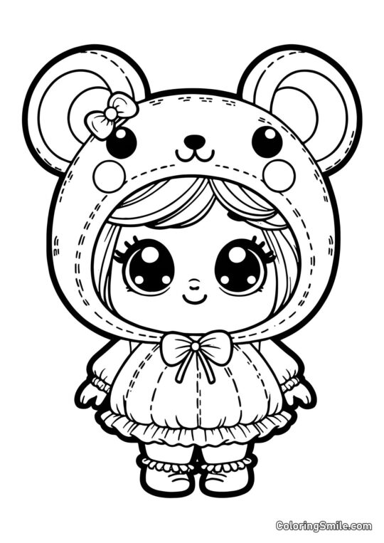 Bambola in Costume da Criceto Bambola in Costume da Criceto - Pagina da Colorare