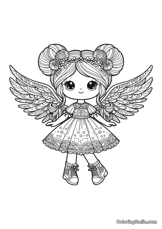 Bambola con Ali Bambola con Ali - Pagina da Colorare