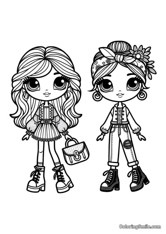 Amiche Bambole Fashion Amiche Bambole Fashion - Pagina da Colorare