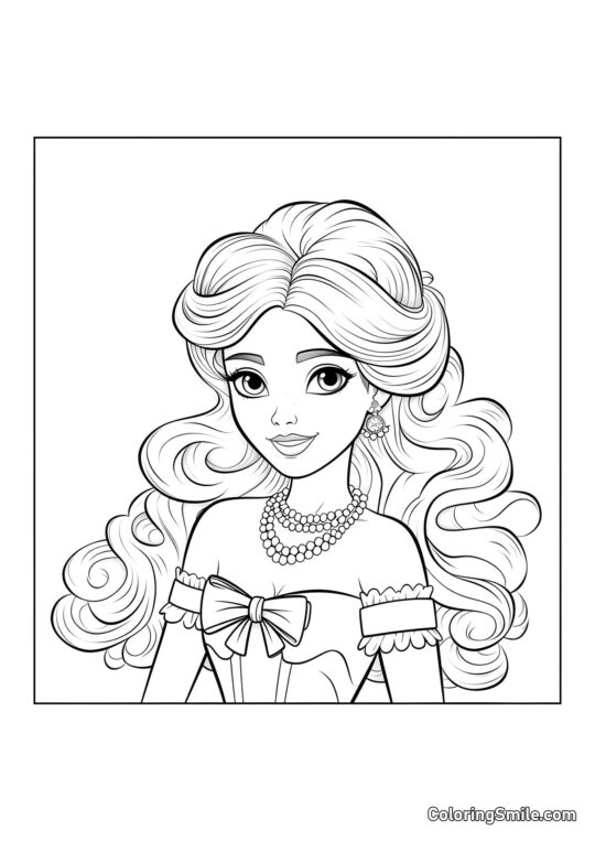 Bambola con una Collana Lussuosa Bambola con una Collana Lussuosa - Pagina da Colorare