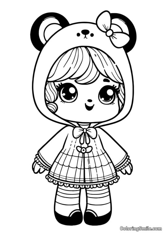 Bambola in Costume da Panda Bambola in Costume da Panda - Pagina da Colorare